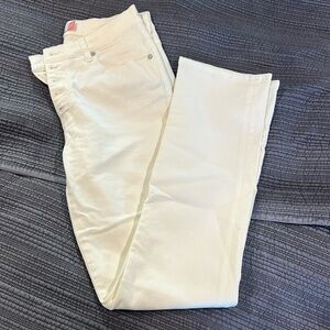 Cabi button fly straight white jeans